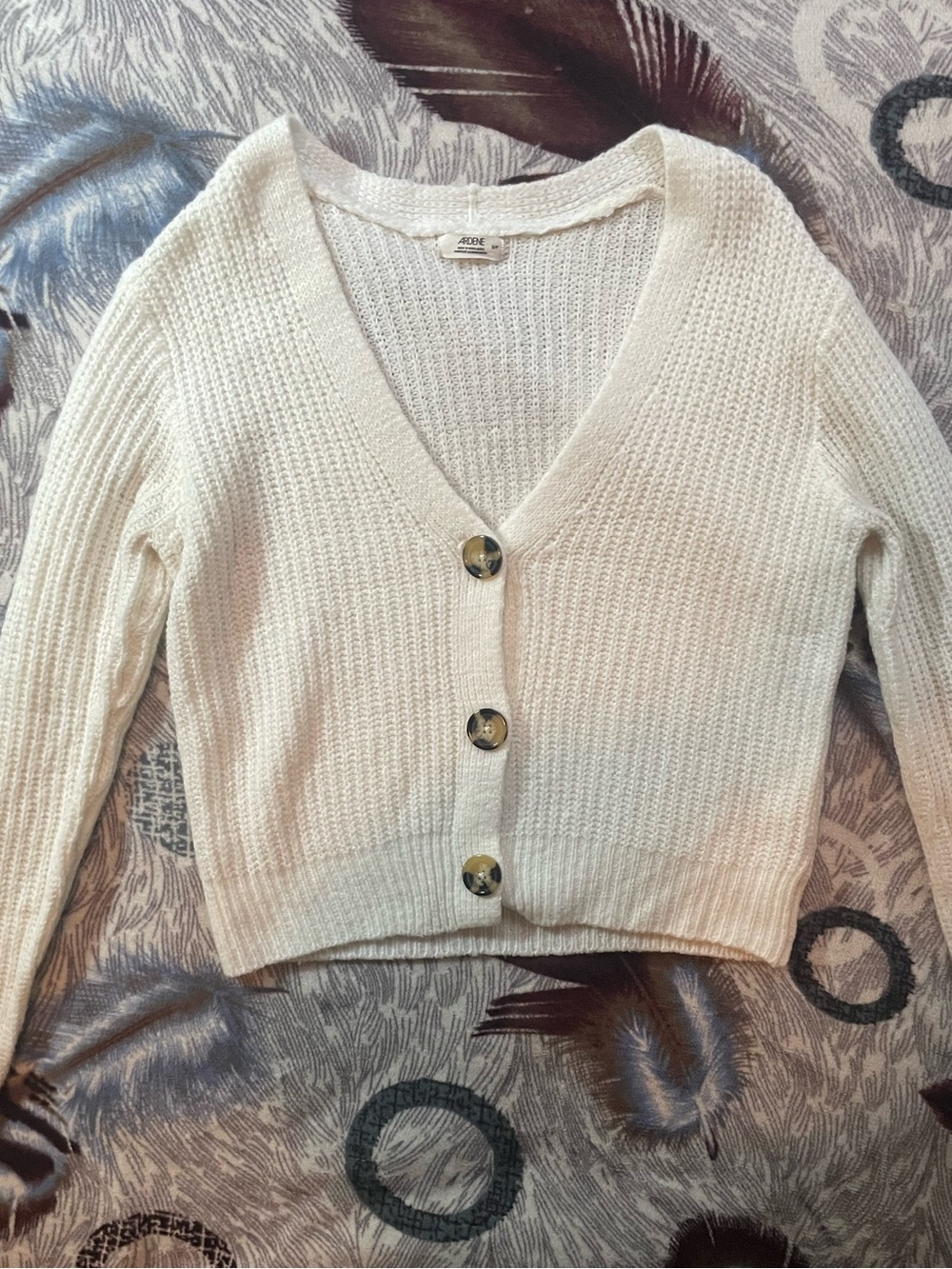 Ardene White V-Neck Button Front Knit Cardigan